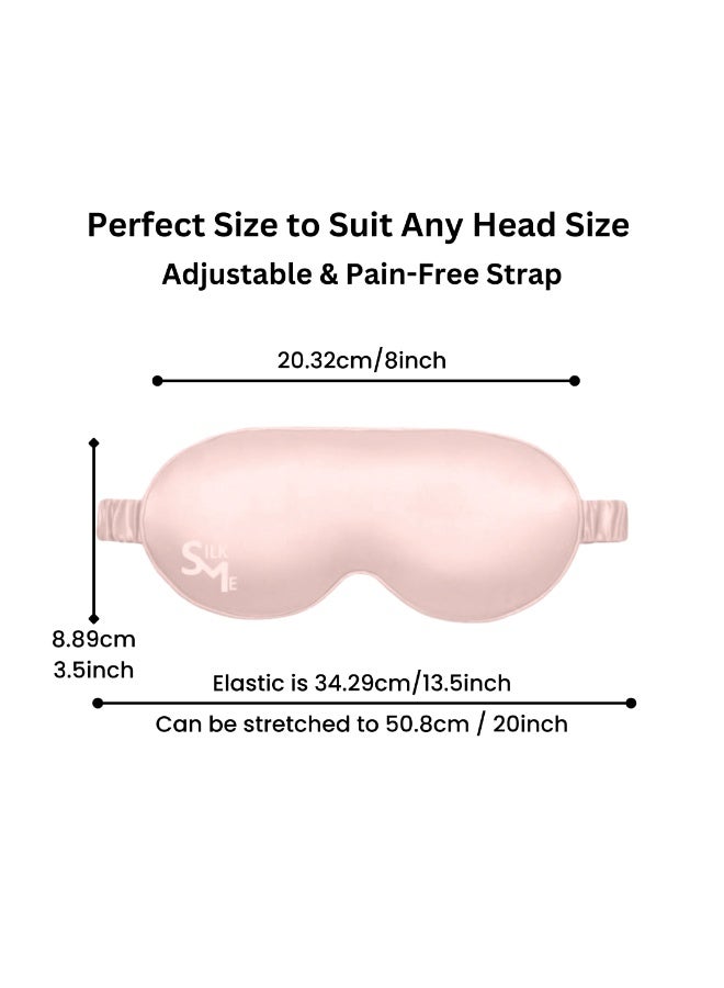 Silk Me 100% Pure Mulberry Silk Sleep Mask - Eye Mask for Women/Man with stretchable band - Blackout Sleep Mask - 3D shape for added comfort (Pink) - Image 3